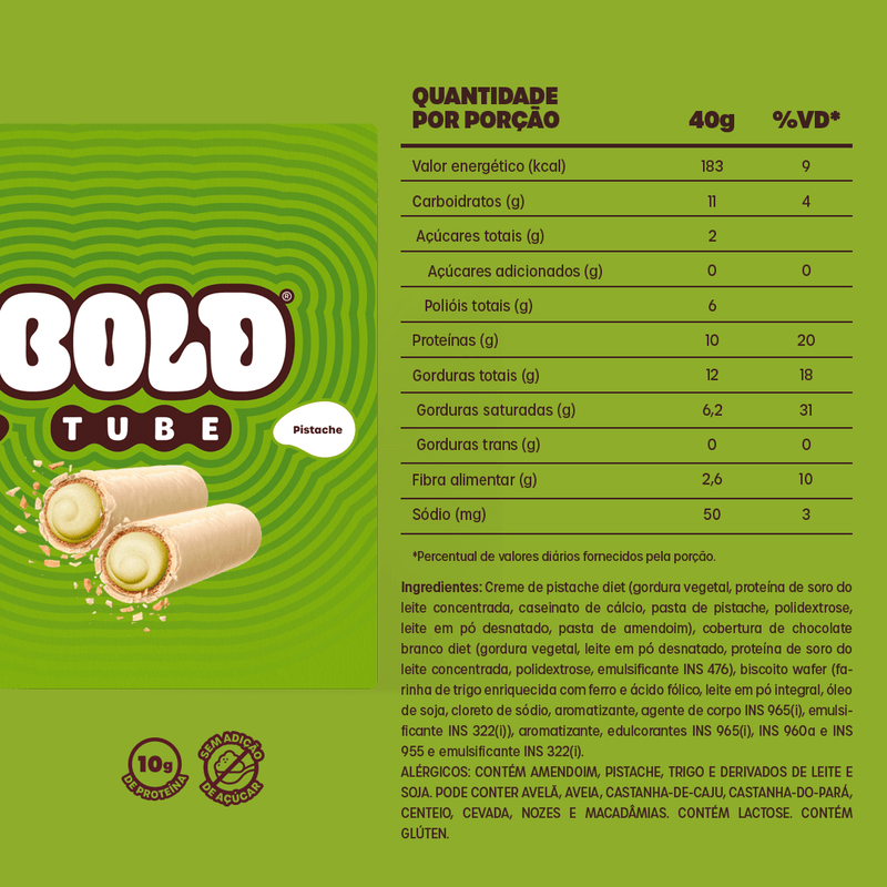 CAIXA TUBE PISTACHE - 12 UNIDADES