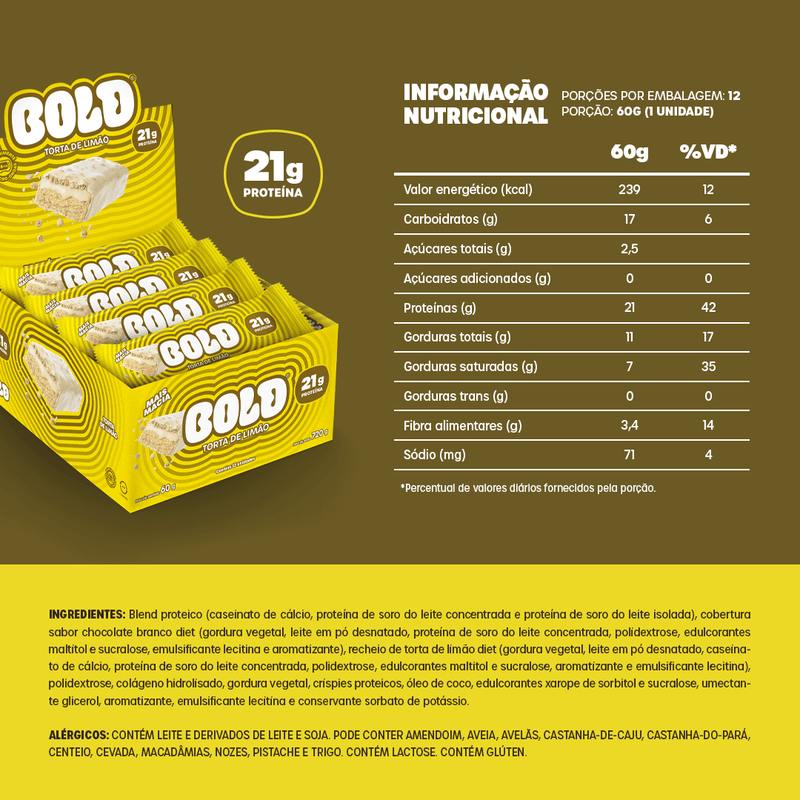 CAIXA B0LD TORTA DE LIMÃO - 12 UNIDADES