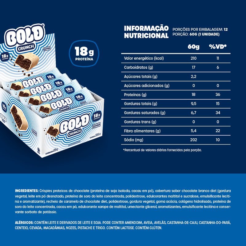 CAIXA CRUNCH COOKIES & CREAM - 12 UNIDADES