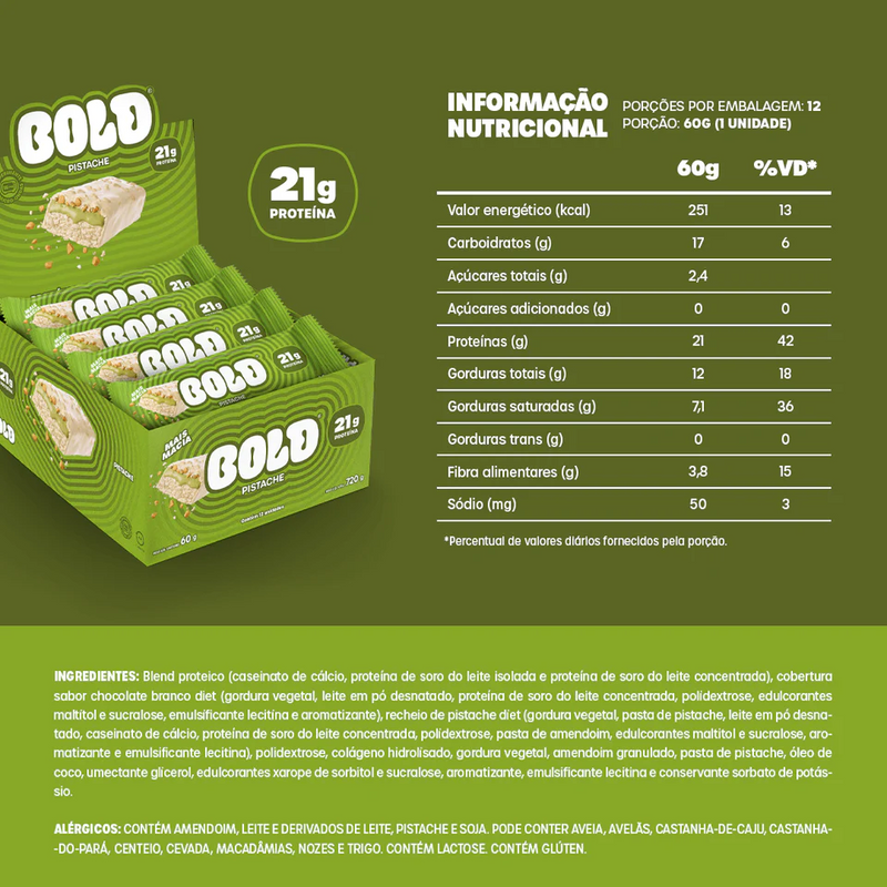 CAIXA B0LD PISTACHE - 12 UNIDADES